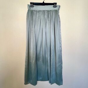 Han Feng New York Vintage 90s Light Green Flowy Maxi Skirt